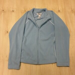 New York Laundry Jacket Womens Petites PL Blue Fleece Full Zip Collared Pockets